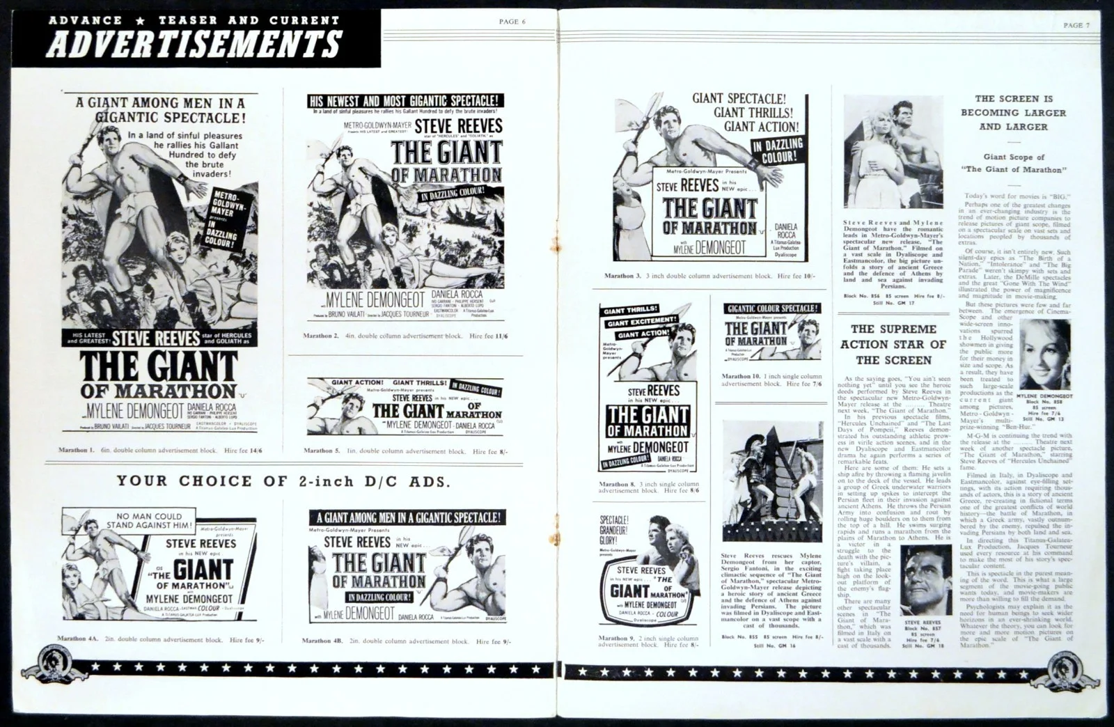 GIANT OF MARATHON 1959 Steve Reeves, Mylene Demongeot UK PRESSBOOK, изображение 2