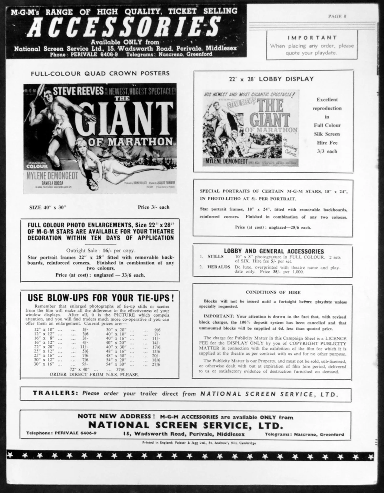 GIANT OF MARATHON 1959 Steve Reeves, Mylene Demongeot UK PRESSBOOK, изображение 3