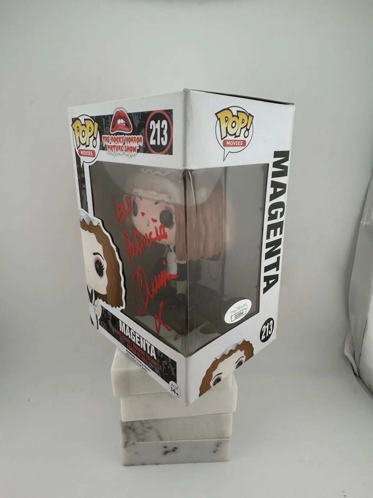 PATRICIA QUINN — PATRICIA QUINN SIGNED Funko Pop Rocky Horror Picture Show AUTOGRAPH MAGENTA 213, изображение 3
