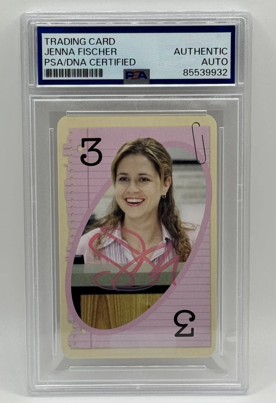 Jenna Fischer — Jenna Fischer on card Auto Signed Pam Beesly The Office Card PSA/DNA COA