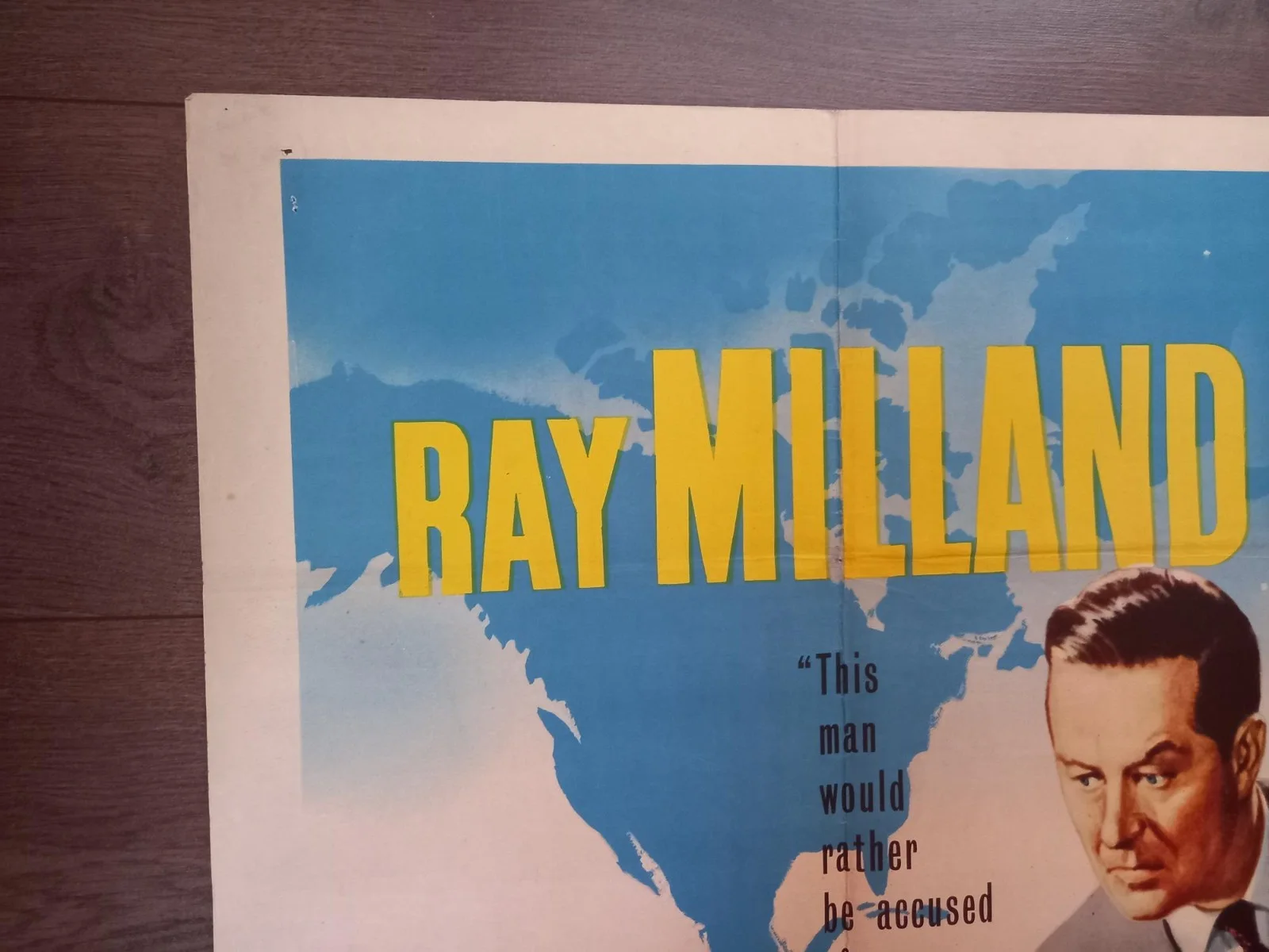 THREE BRAVE MEN 1956 BRITISH QUAD POSTER RAY MILLAND ERNEST BORGNINE NINA FOCH, изображение 3