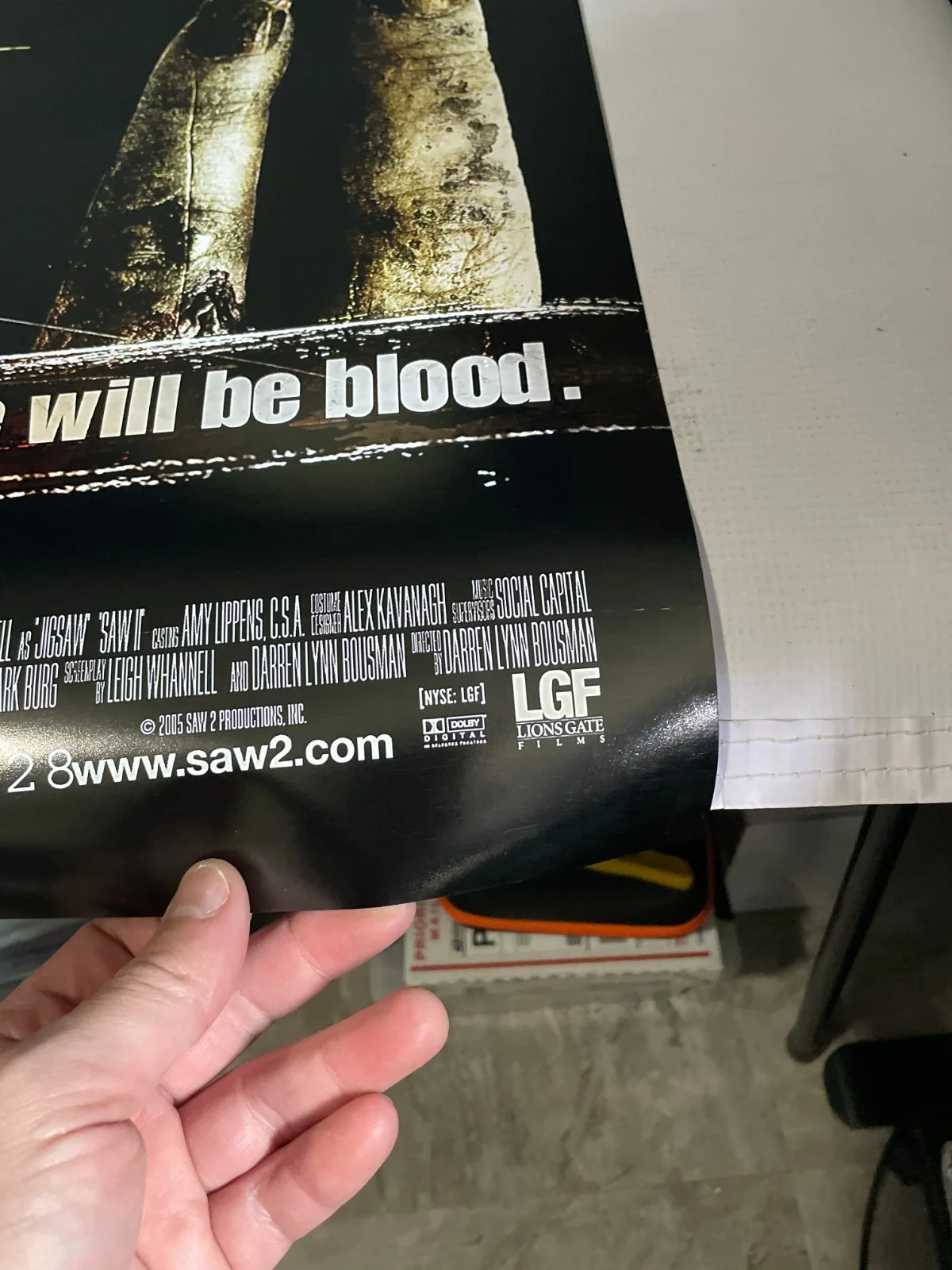 Tobin Bell — Saw II Signed Autographed 24x36" Horror Movie Poster Tobin Bell, Smith +1, image 3