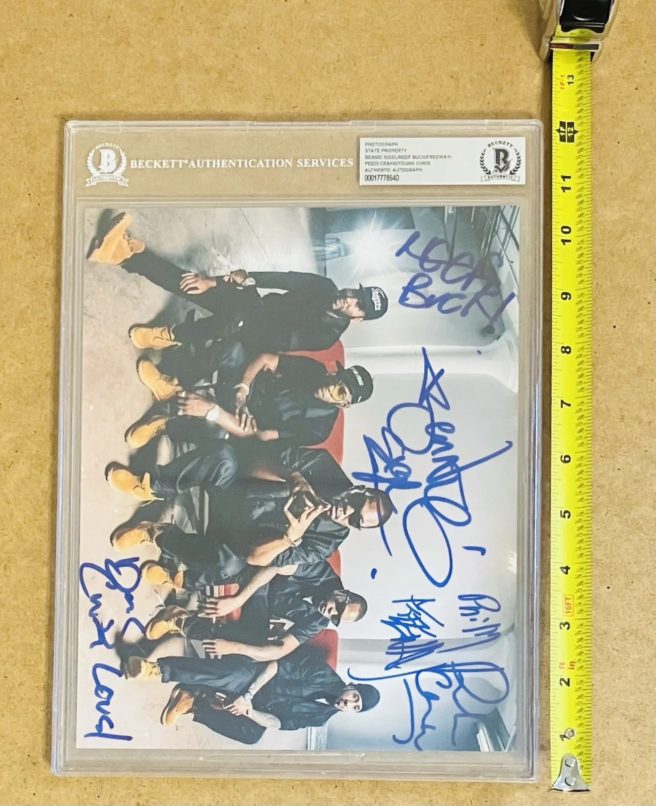 State Property Autographed Signed BAS Slab 8x10 Photo Beanie/Freeway/Young Gunz, изображение 3