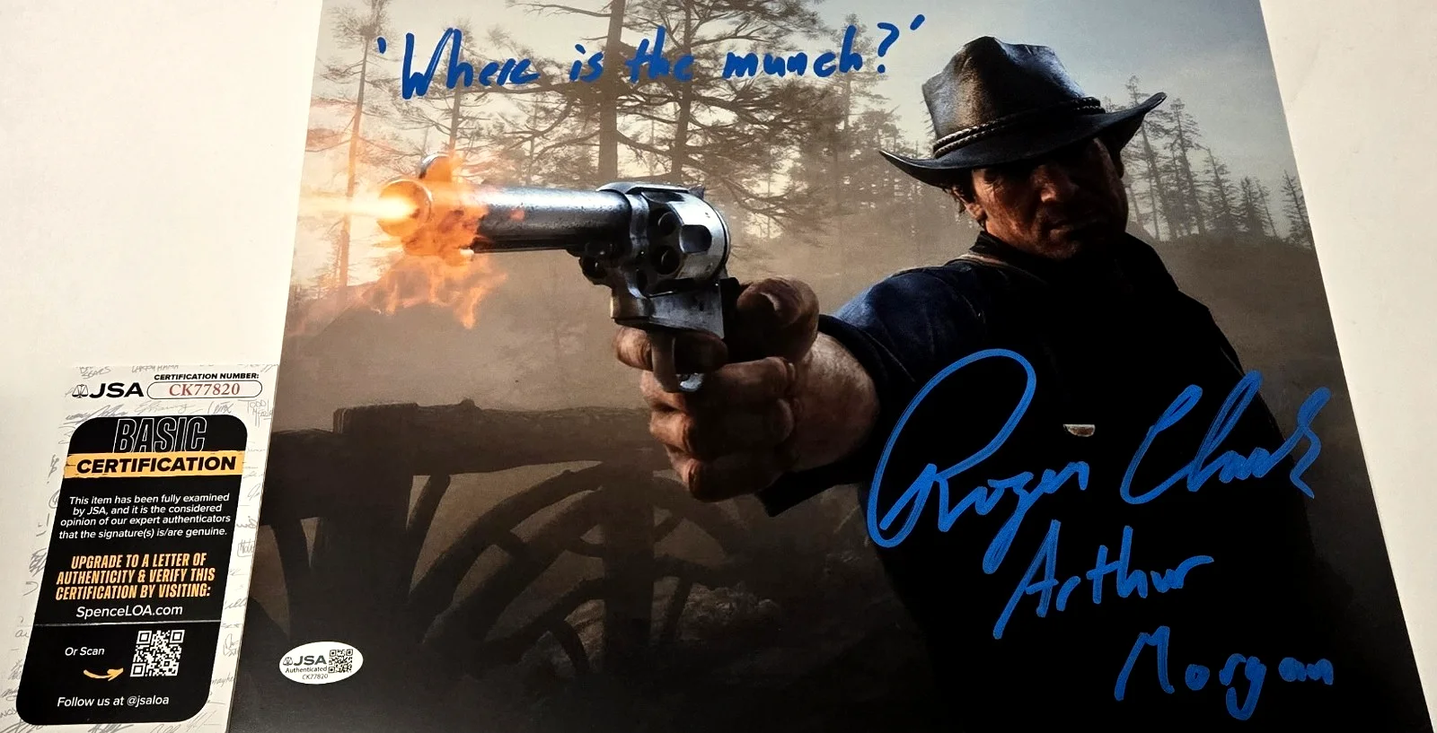 Roger Clark — Roger Clark Signed Photo Red Dead Redemption Arthur Morgan Autograph JSA COA 820, изображение 3