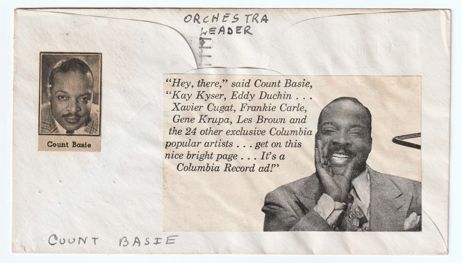 RARE - Count Basie - Signed FDC Cover - Jazz Band 1945 Autograph, image 3