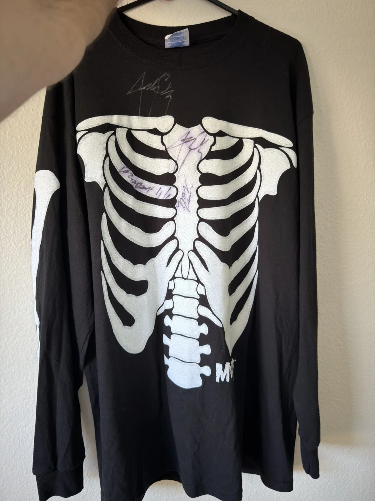 Vintage 90s Misfits Band Autographed Glow In The Dark Shirt XL READ DESCRIPTION, image 3