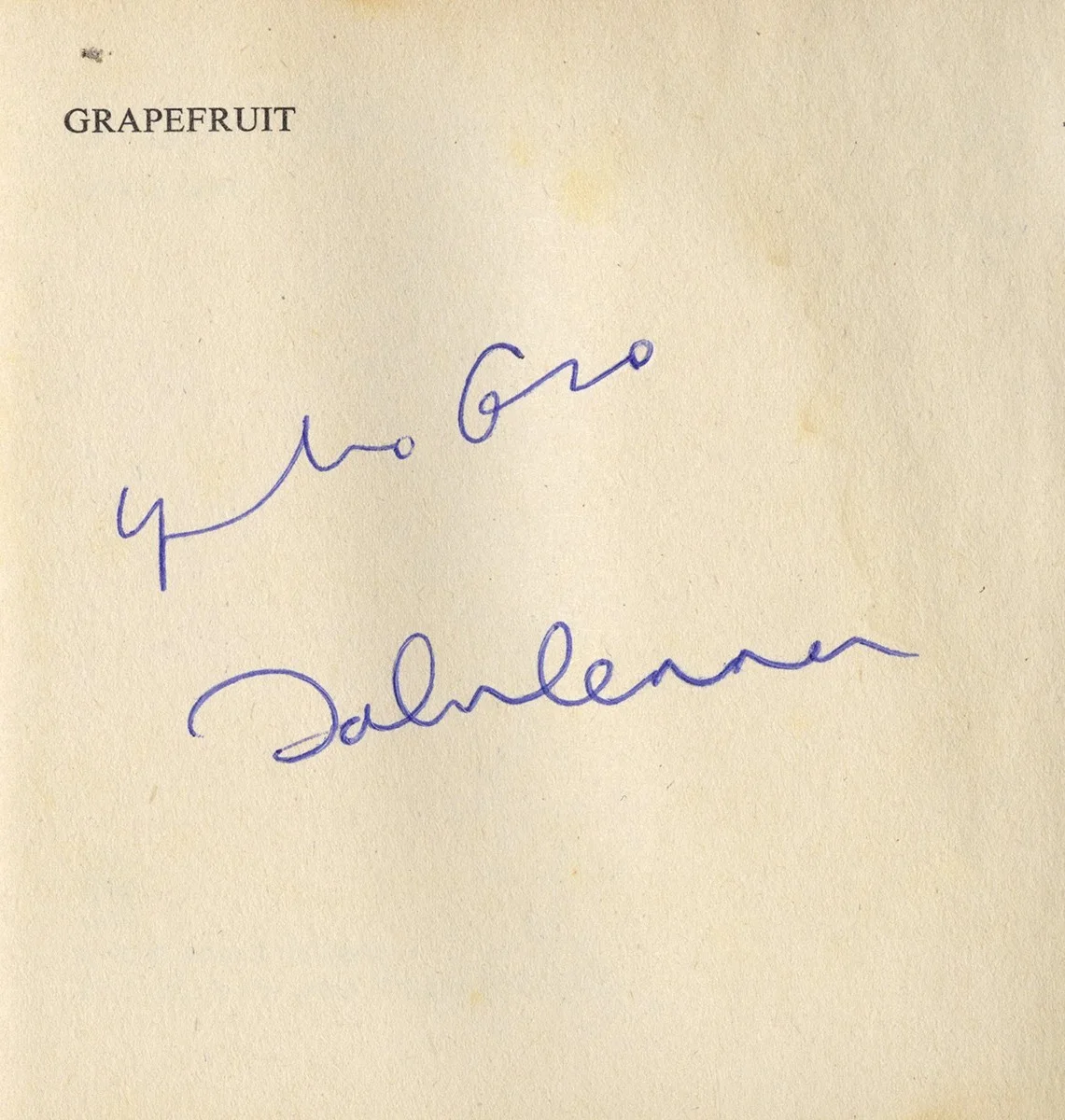 JOHN LENNON & YOKO ONO SIGNED GRAPEFRUIT BOOK BY YOKO FULL COA ROGER EPPERSON, image 2