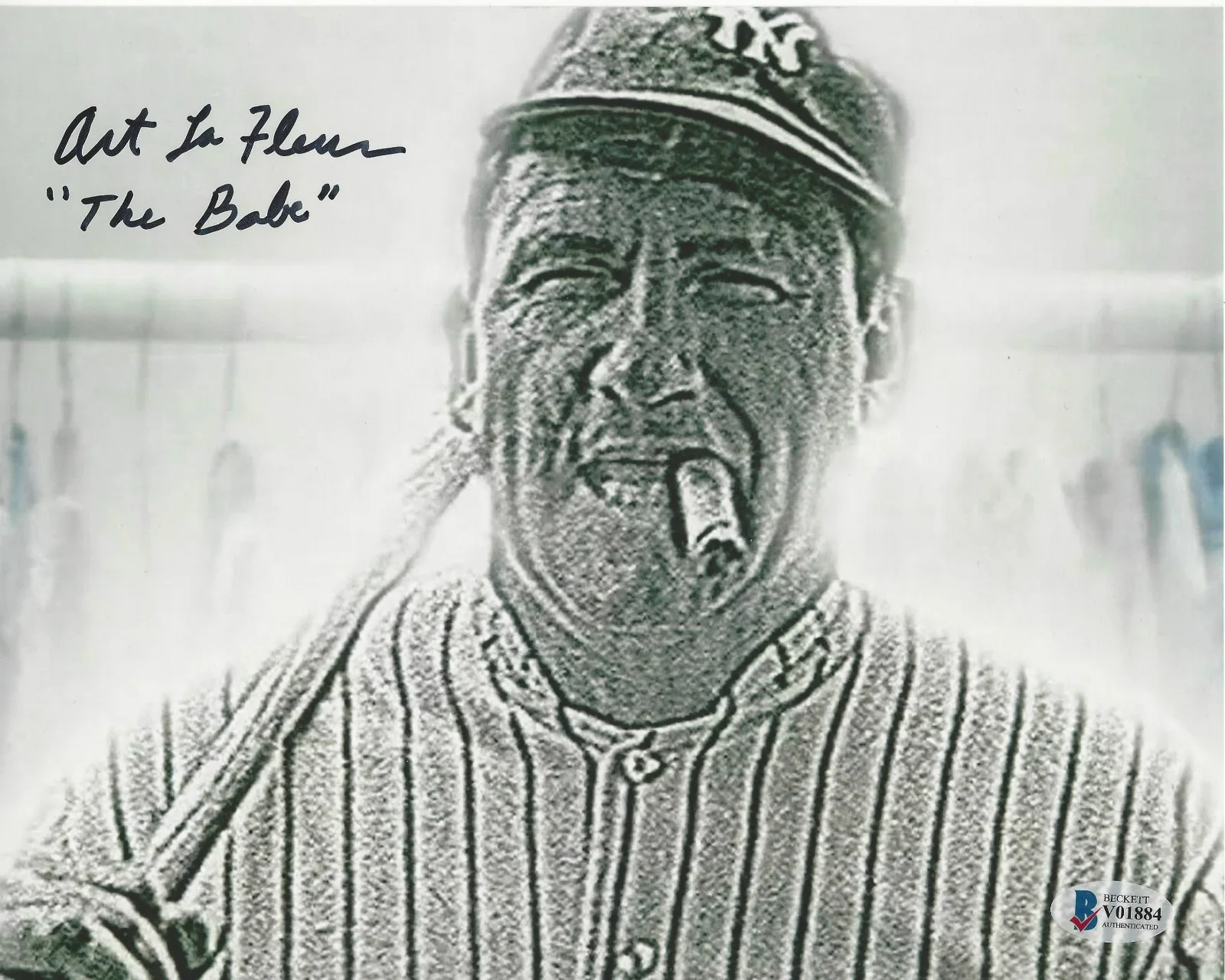ART LAFLEUR SIGNED THE SANDLOT 'BABE RUTH' 8x10 MOVIE PHOTO 1 BECKETT COA BAS, изображение 2