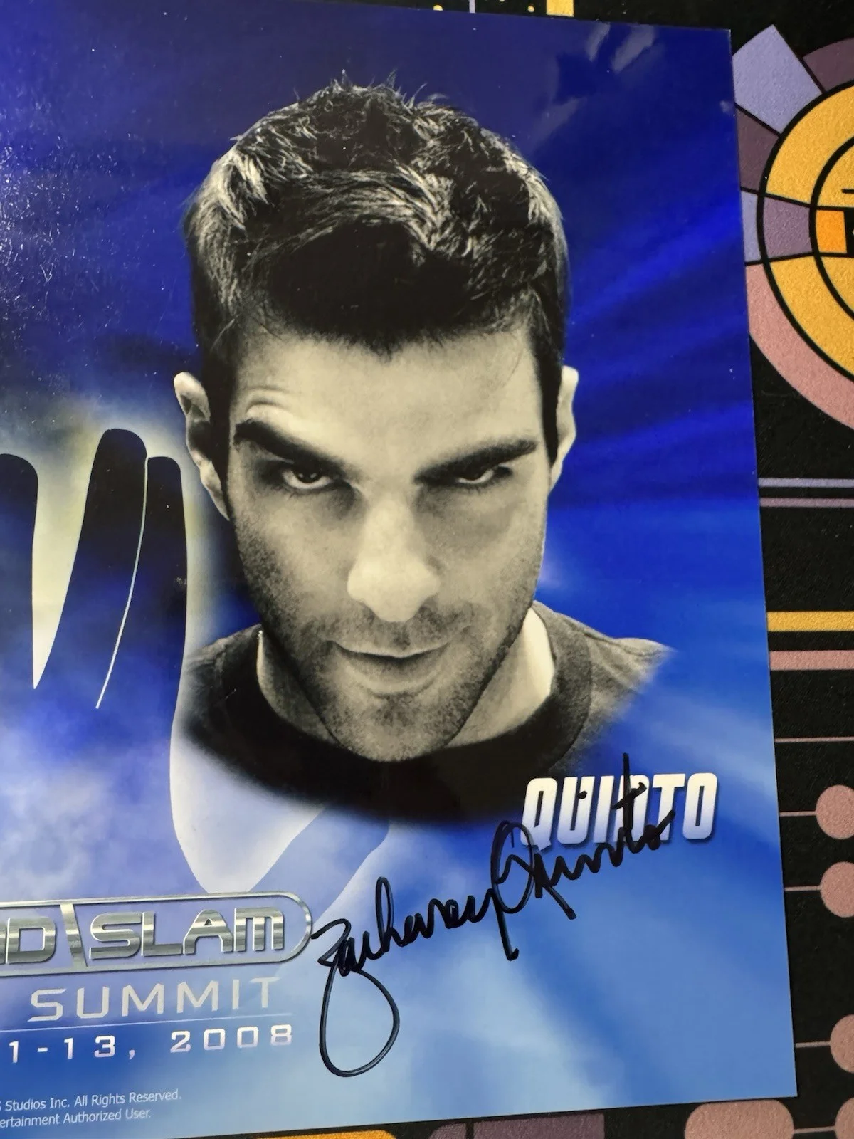 Zachary Quinto — Zachary Quinto & Leonard Nimoy Dual Spock Sci-Fi Summit “Grand Slam” Autograph, image 4