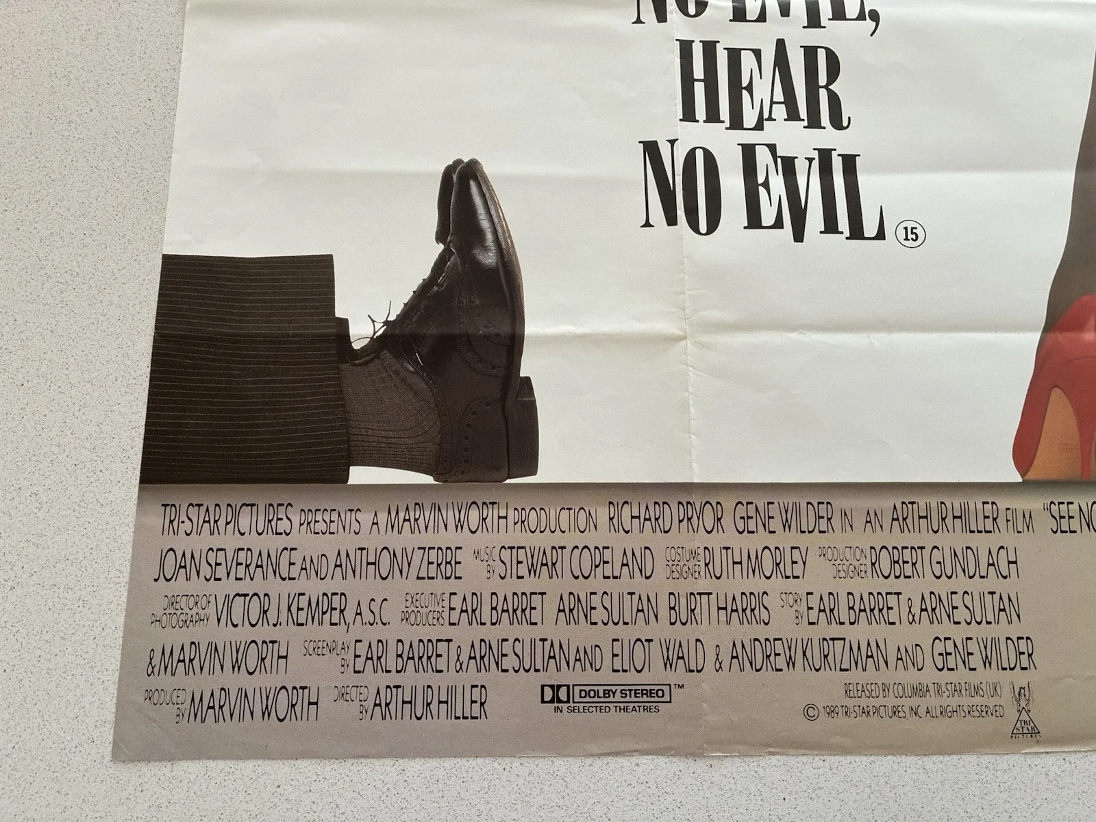 SEE NO EVIL HEAR NO EVIL GENE WILDER ORIGINAL UK CINEMA QUAD POSTER 1989 30x40”, изображение 4
