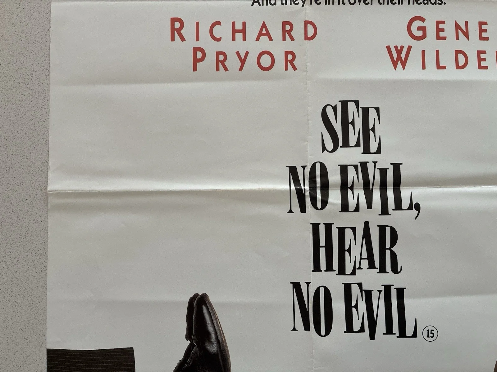 SEE NO EVIL HEAR NO EVIL GENE WILDER ORIGINAL UK CINEMA QUAD POSTER 1989 30x40”, изображение 5