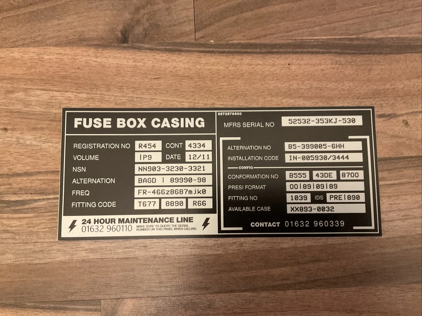 Doctor Who Original Prop - Fuse Box Sign - The Lie of the Land - Production Made, изображение 5