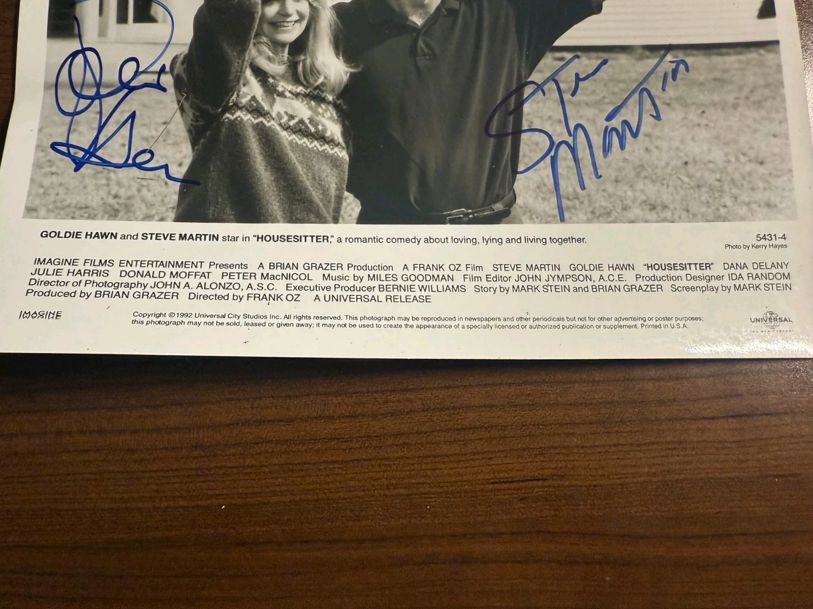 Signed Steve Martin Goldie Hawn Housesitter, image 2
