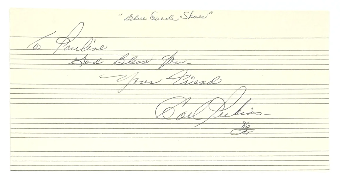 CARL PERKINS ORIGINAL SIGNED MUSIC SHEET Autograph JSA COA Rock-a-Billy Musician, image 2