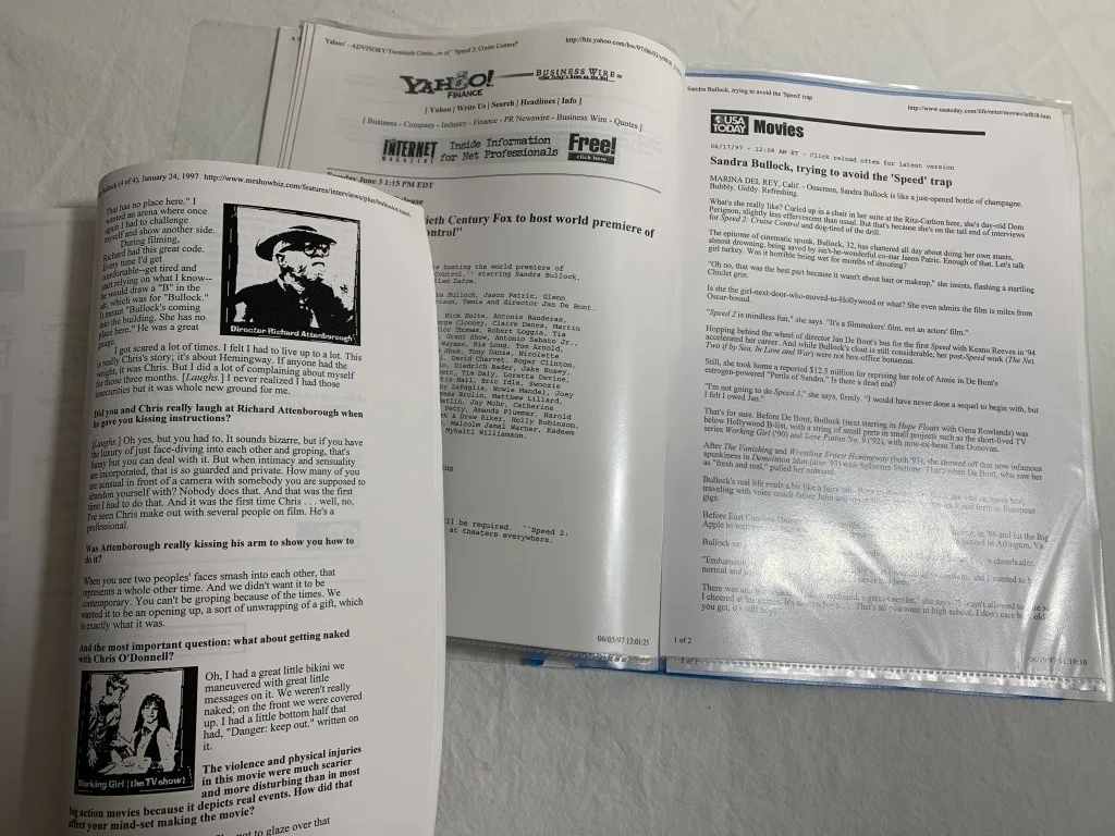 Unique Folders of 1997 Internet Print Outs concerning Sandra Bullock, изображение 2