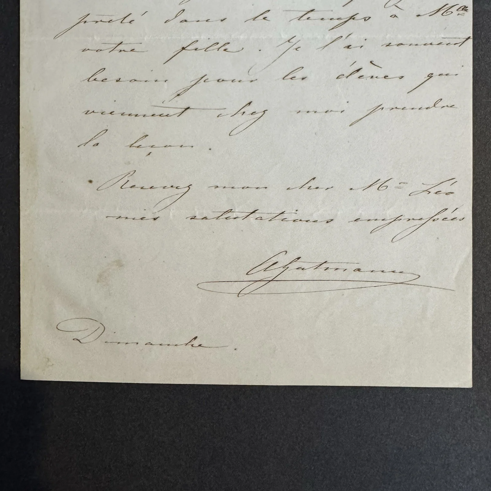 1852 Rare ALS Adolphe Gutmann Signed Letter Chopin Pupil Classical Music History, изображение 3