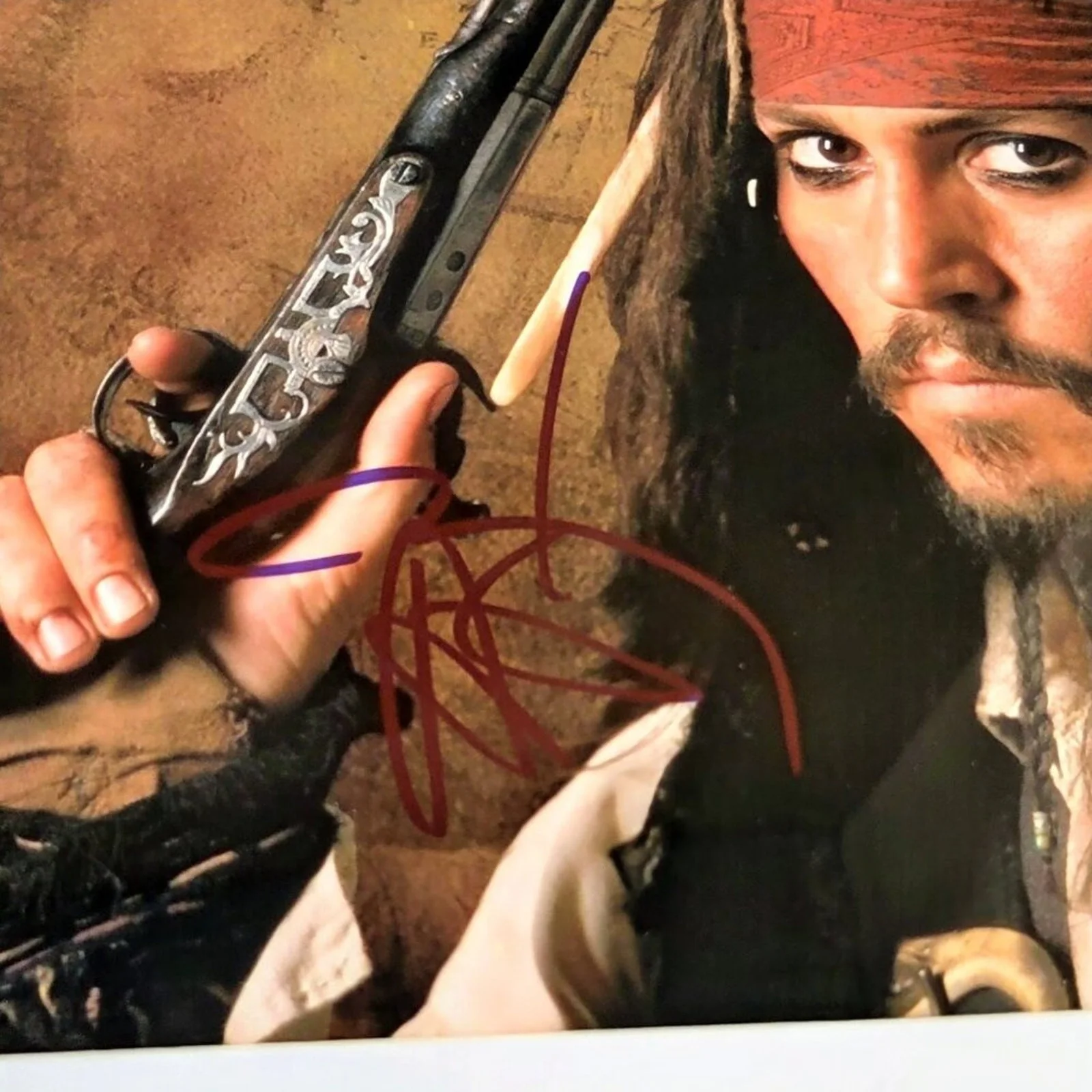 Johnny Depp Signed Autograph Pirates of the Caribbean 11X14 Framed & Matted COA, изображение 2