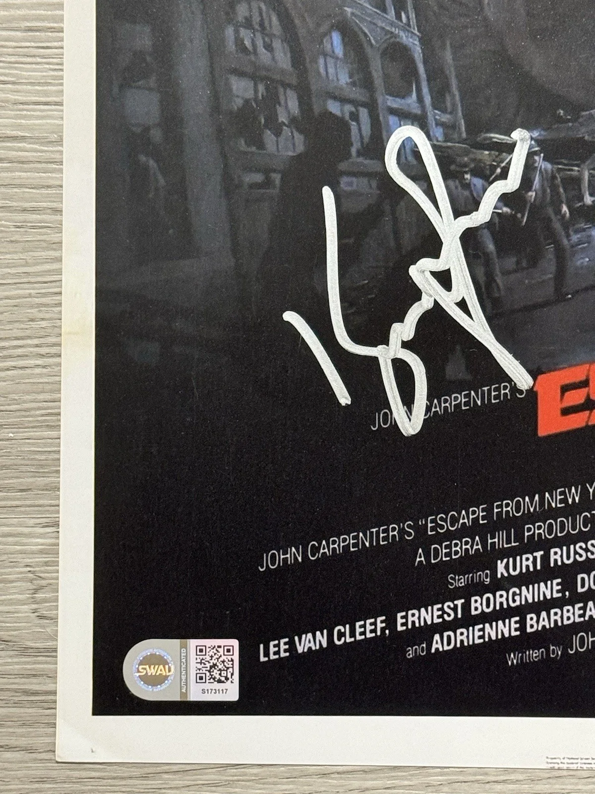 JOHN CARPENTER KURT RUSSELL SIGNED ESCAPE FROM NEW YORK 11x17 PHOTO SWAU COA, image 2