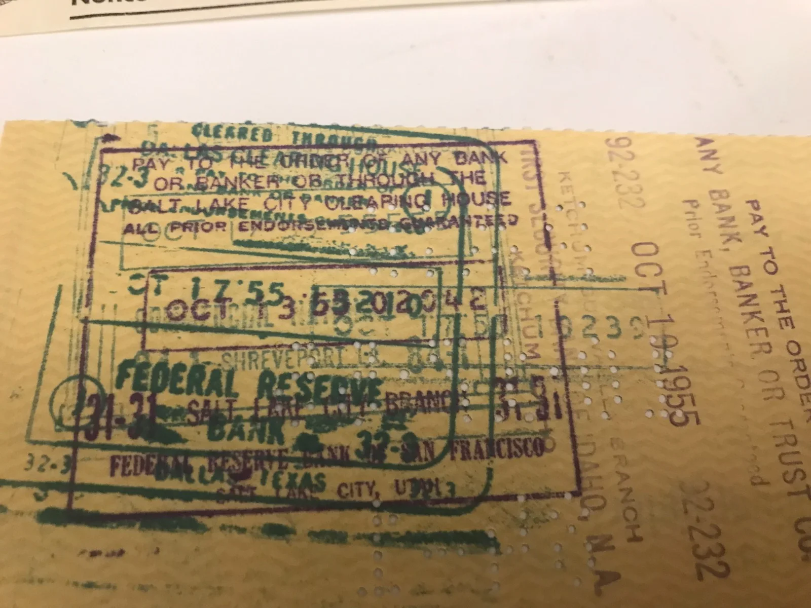 Jim Reeves — JIM REEVES Signed cancel check American Fed Musicians Receipt 1955 Midway Idaho, image 4