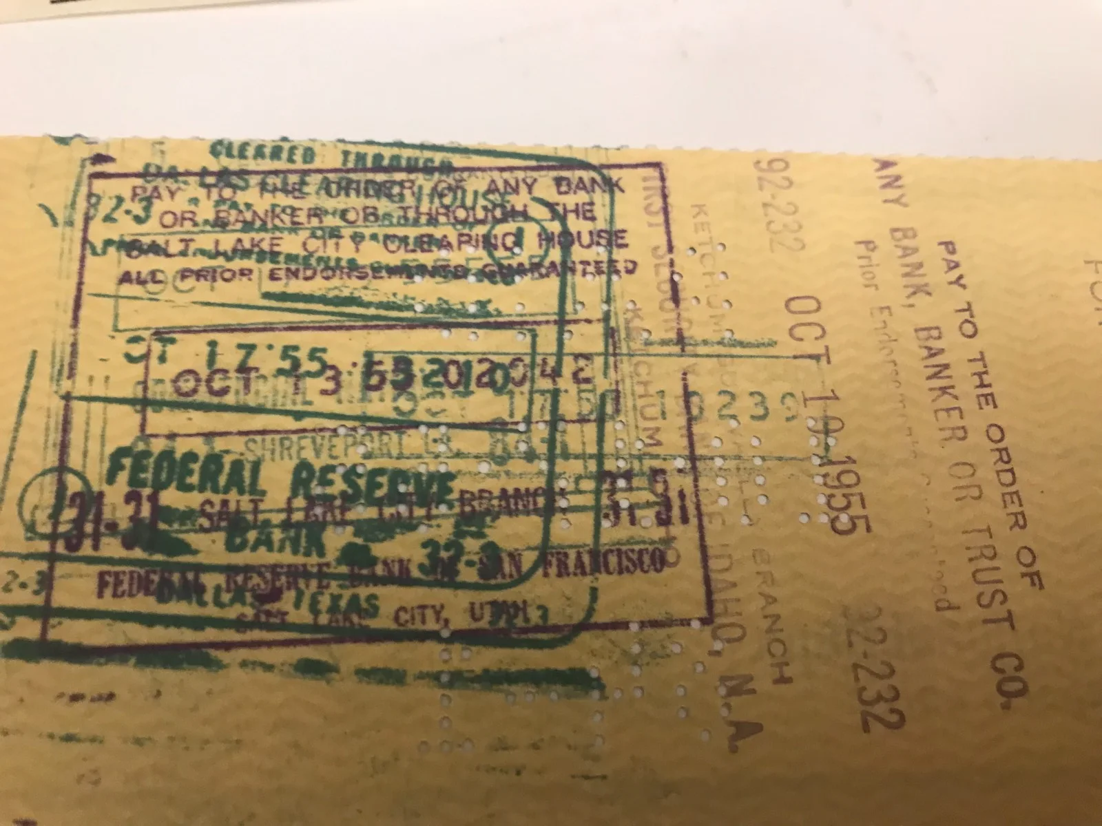 Jim Reeves — JIM REEVES Signed cancel check American Fed Musicians Receipt 1955 Midway Idaho, image 5