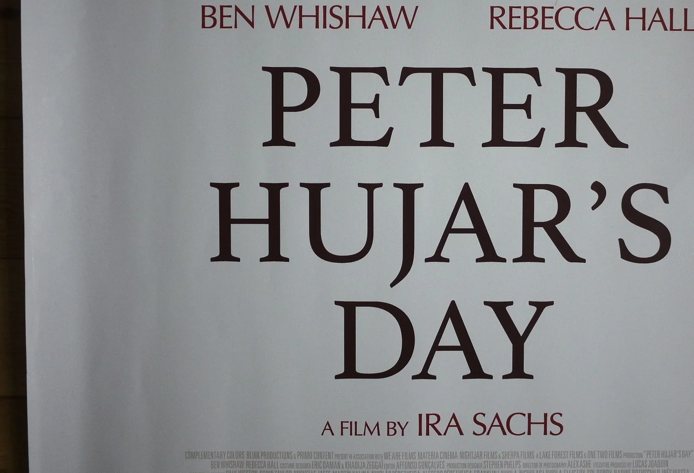 Peter Hujar’s Day UK Cinema Quad Poster Ben Whishaw Rebecca Hall Ira Sachs, изображение 5