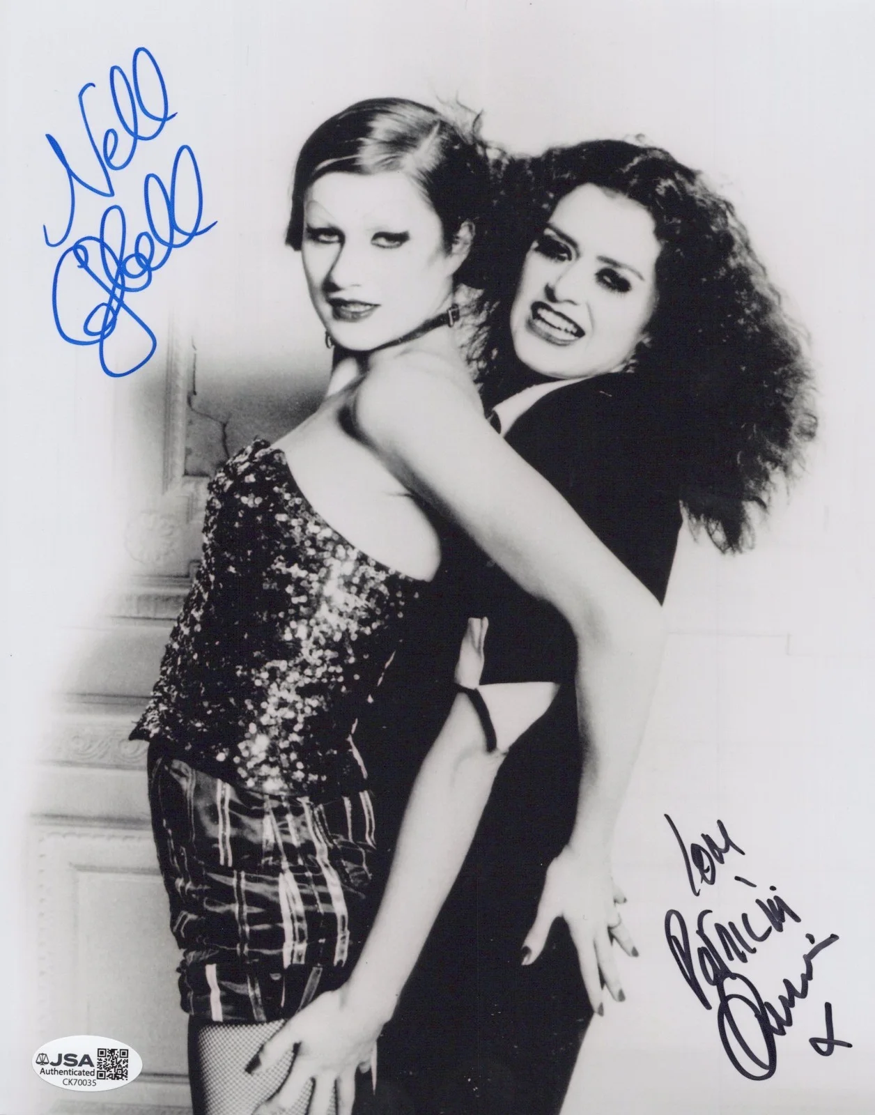 Nell Campbell & Patricia Quinn — Rocky Horror Picture Show 8x10 photo signed by Nell Campbell & Pat Quinn JSA COA