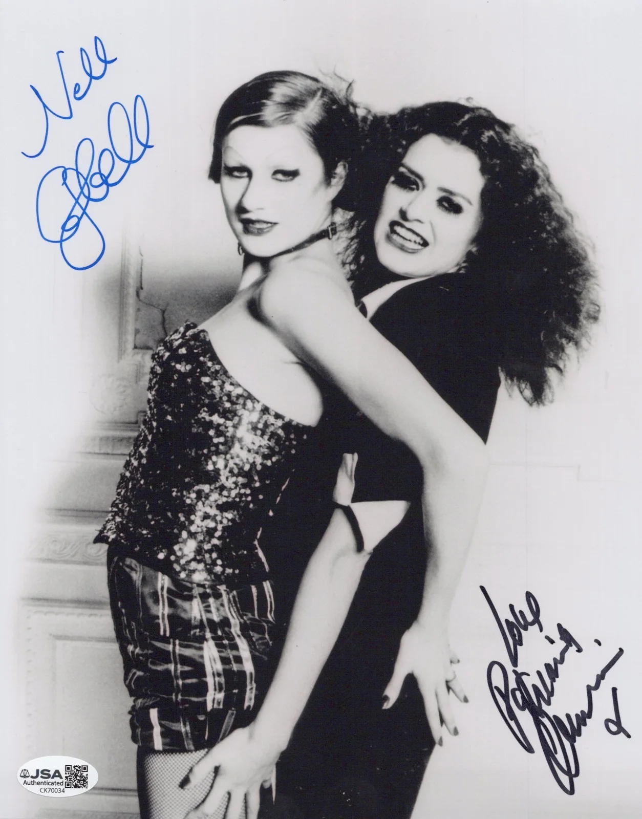 Nell Campbell & Patricia Quinn — Rocky Horror Picture Show 8x10 photo signed by Nell Campbell & Pat Quinn JSA COA