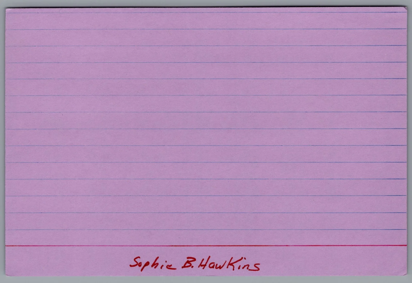 Sophie B Hawkins — Sophie B Hawkins Signed 4x6 Index Card Autographed, image 2