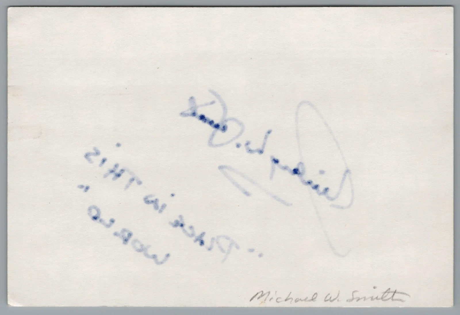 Michael W Smith — Michael W Smith Signed 4x6 Index Card Place In This World Autographed, image 2
