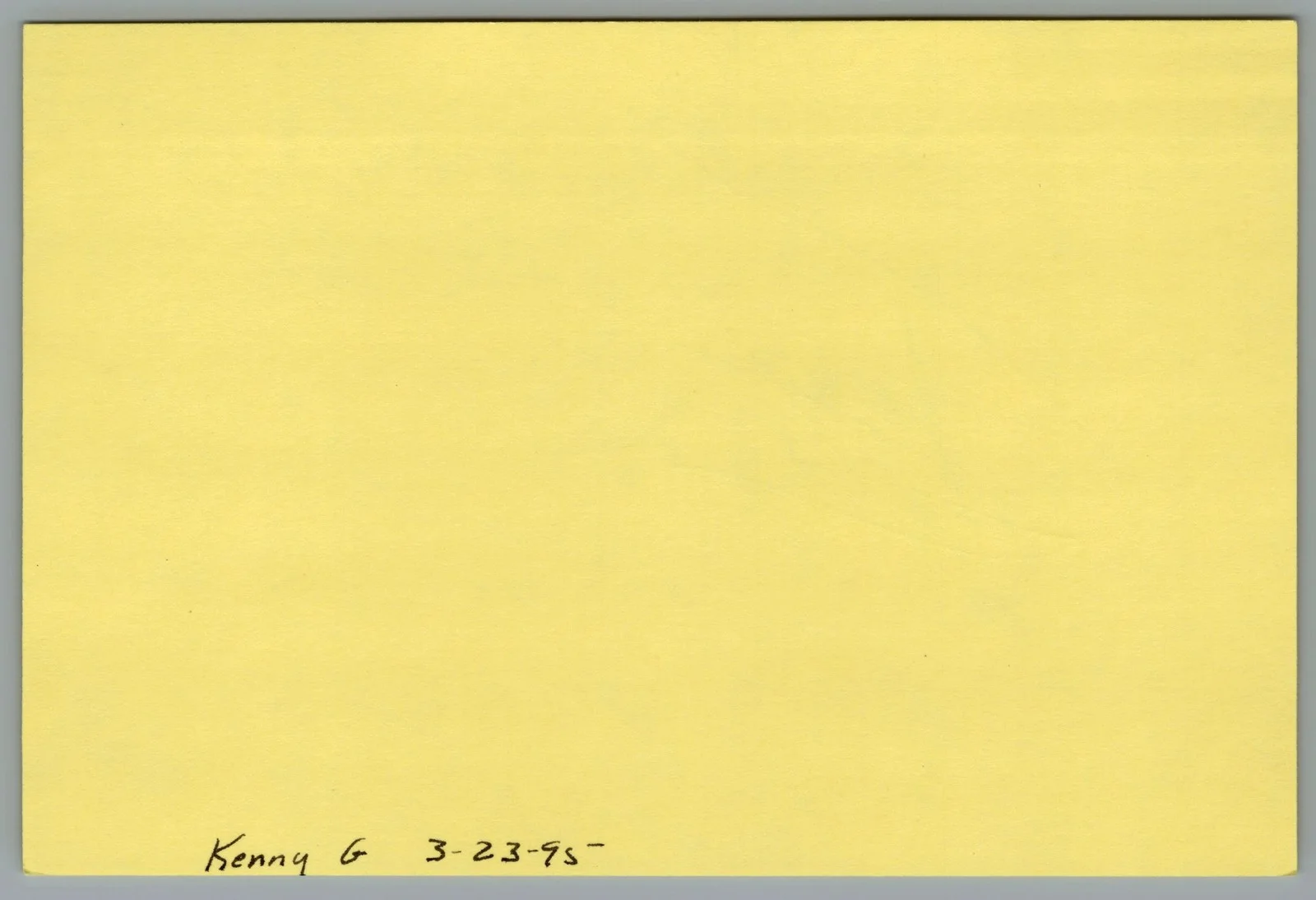 Kenny G — Kenny G Signed 4x6 Index Card Autographed, image 2