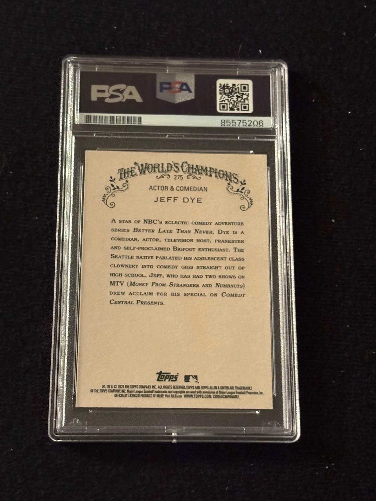 Jeff Dye Auto 2020 Allen & Ginter Card Comedian Last Comic Standing PSA, изображение 2