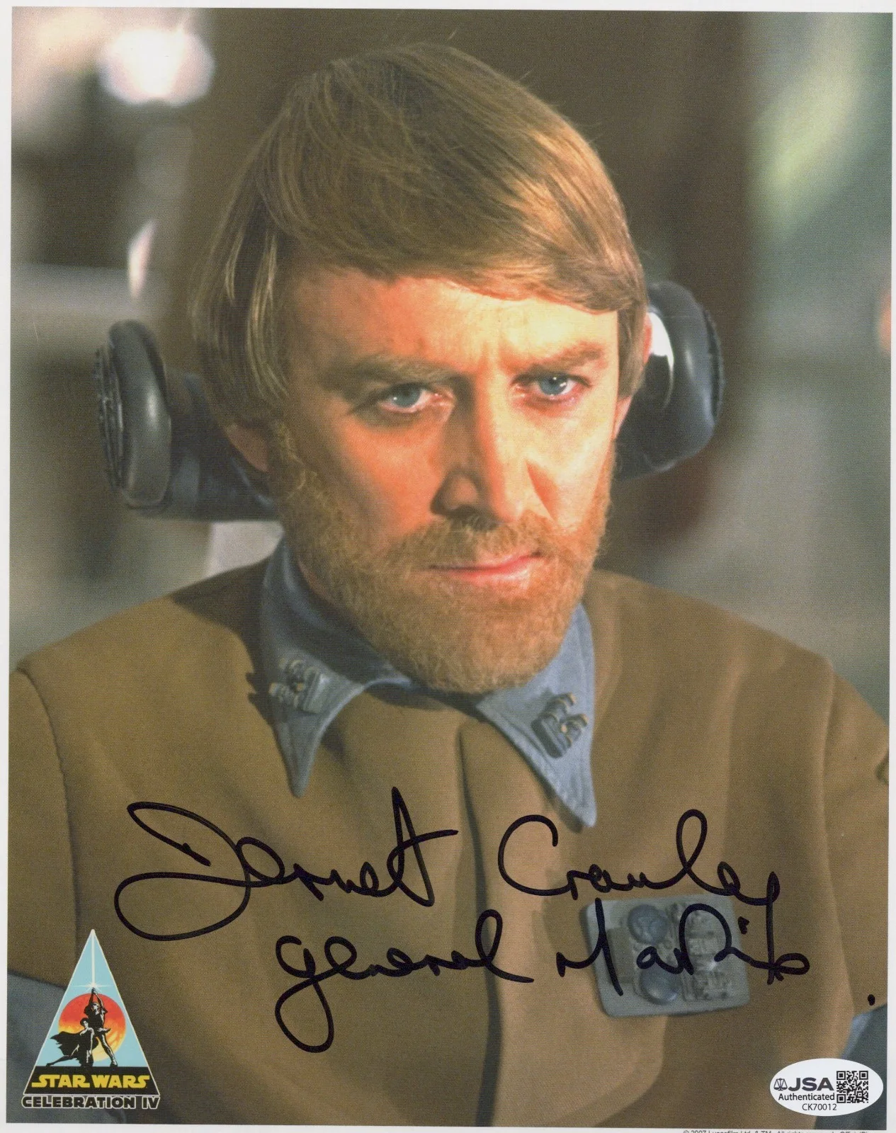 Dermot Crowley — Star Wars - OPX - 8x10 photo of General Madine signed by Dermot Crowley JSA COA