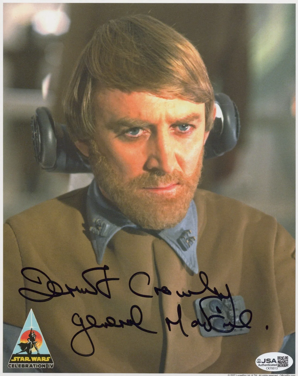 Dermot Crowley — Star Wars - OPX - 8x10 photo of General Madine signed by Dermot Crowley JSA COA