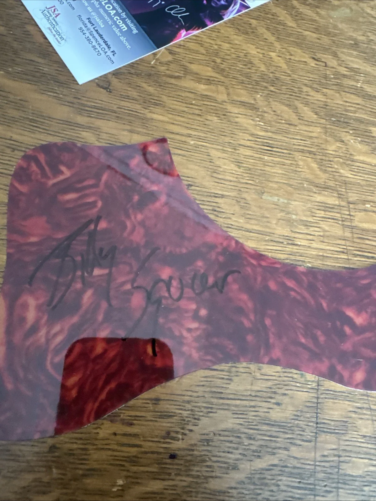 Billy Squier Signed Autographed Pick Guard JSA PP71025, image 2