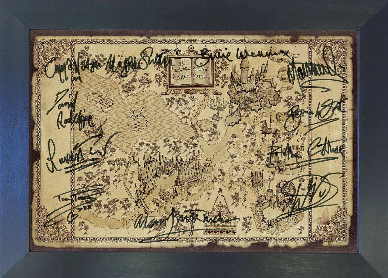 742 Harry Potter Marauders Map A4 Framed Autograph Reproduction Signed Photo, image 2