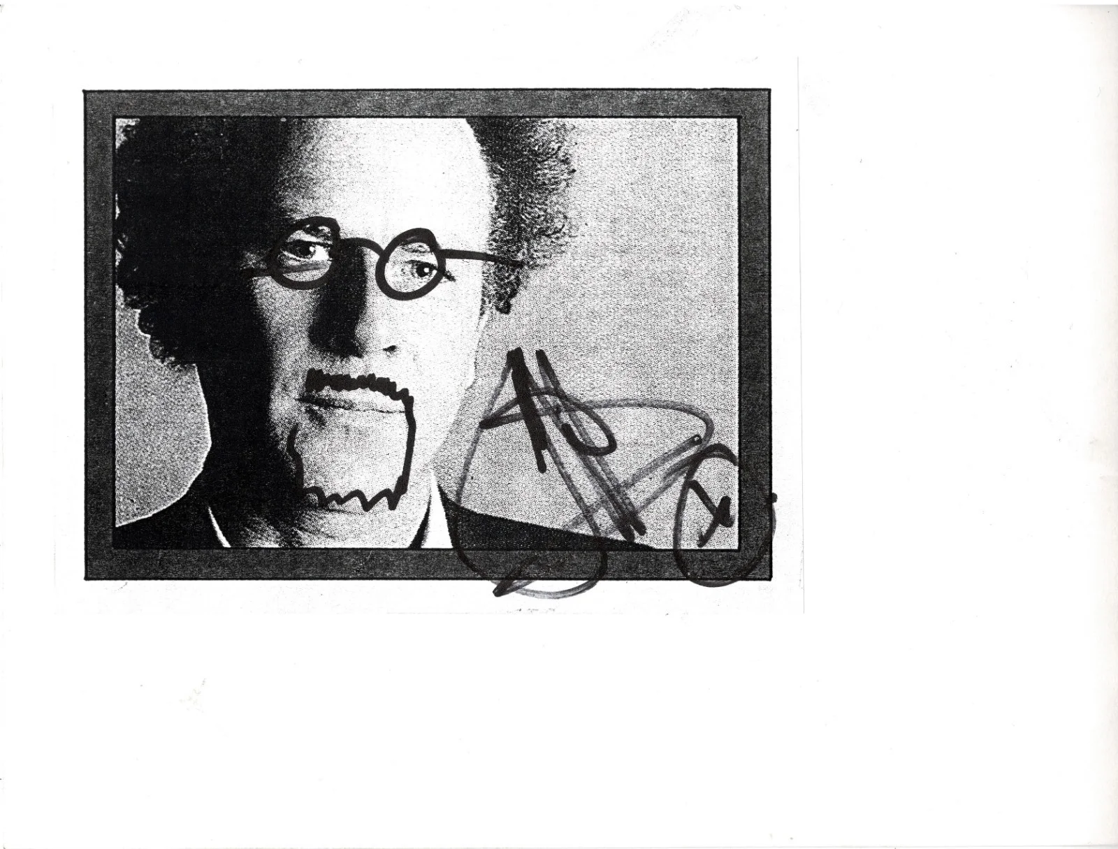 Autograph Art Garfunkel Signed Print with Drawn Glasses & Goatee CoA, image 2
