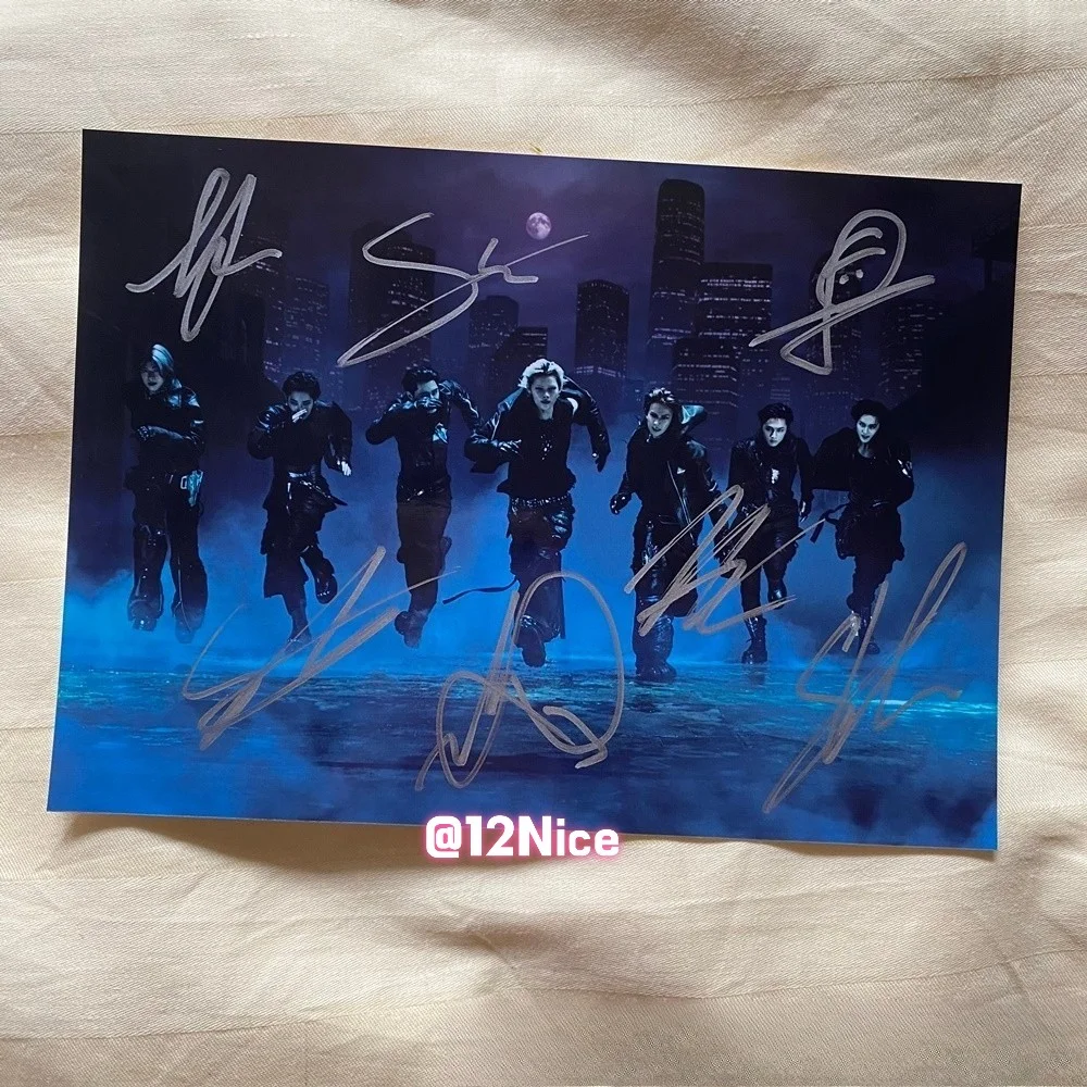 ENHYPEN Group Autographed Photo THE SIN VANISH Still Knife K-POP 4*6 2026 #Nice, image 3