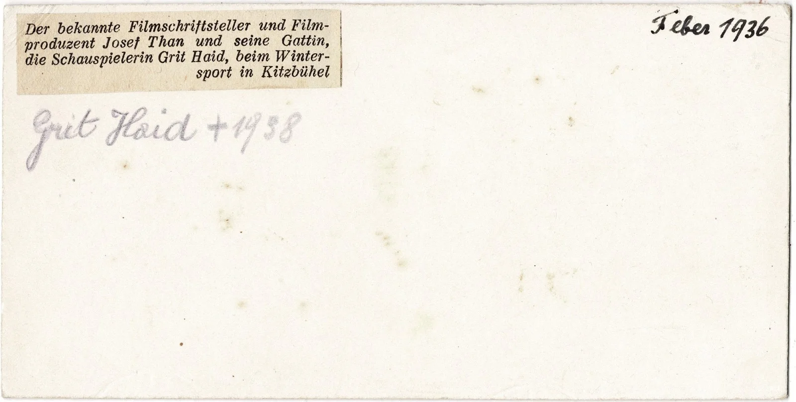 Grit Haid — Autograph Grit Haid & Josef Than Signed Card Ski Kitzbühel 1936 CoA, изображение 2