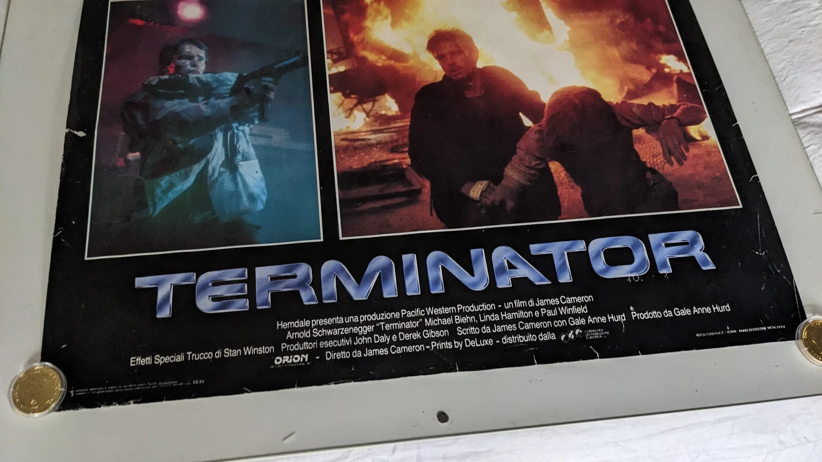 THE TERMINATOR Original Italian Cinema Lobby Daybill Poster 47cm x 67cm RARE 3, изображение 2