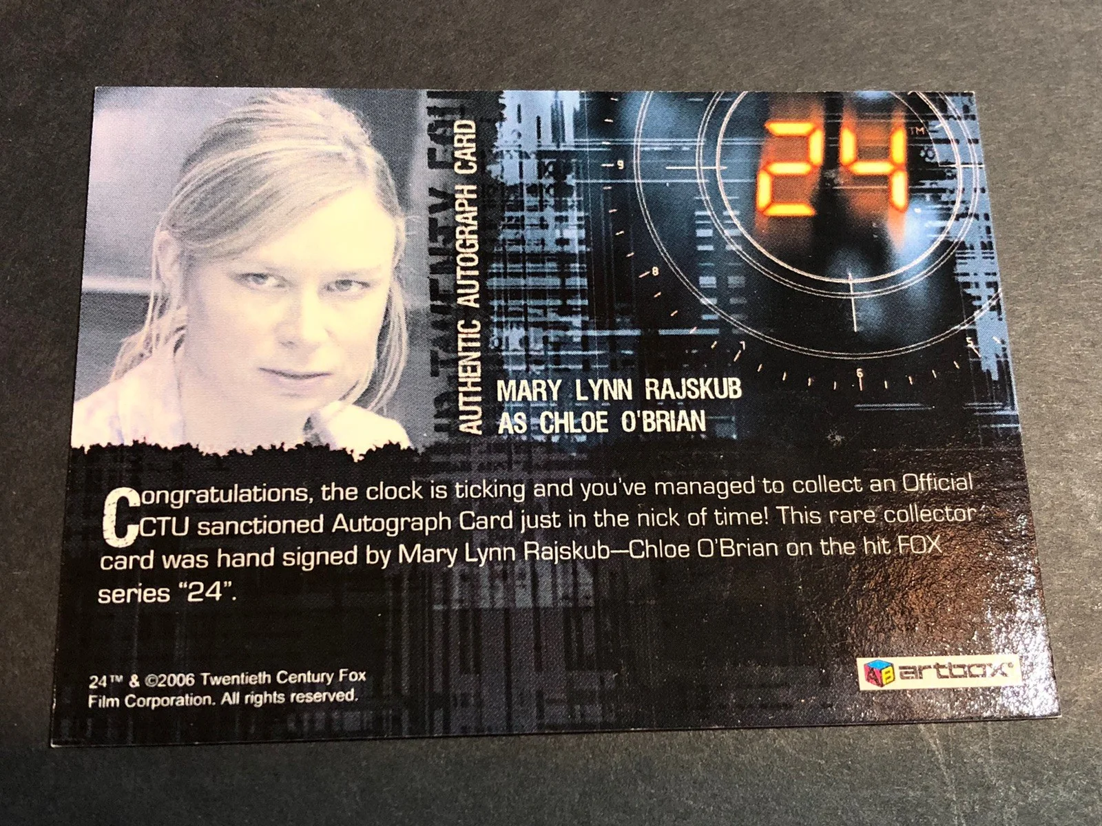 Mary Lynn Rajskub — 2006 Artbox Mary Lynn Rajskub Chole O'Brian Autograph Auto Card Official Certif, image 2