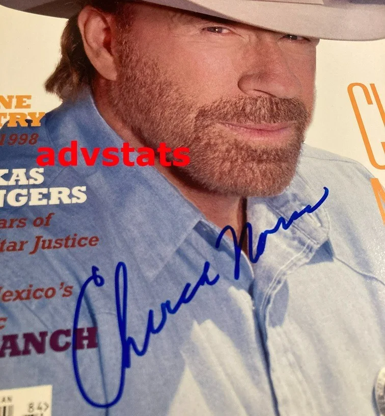 Chuck Norris — JSA authentic auto'd CHUCK NORRIS signed Winter 1998 Cowboys & Country magazine, image 2