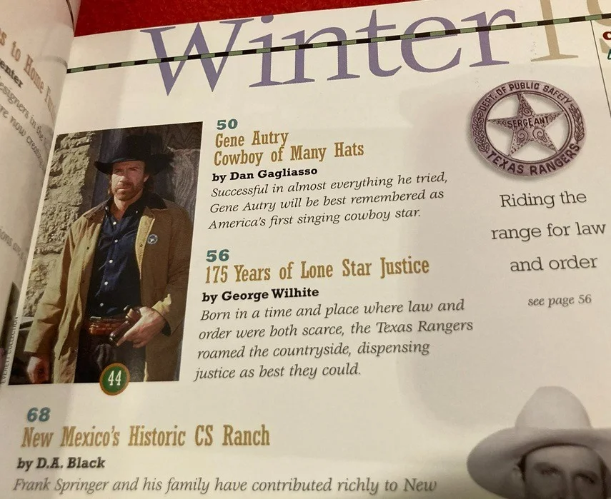 Chuck Norris — JSA authentic auto'd CHUCK NORRIS signed Winter 1998 Cowboys & Country magazine, image 3