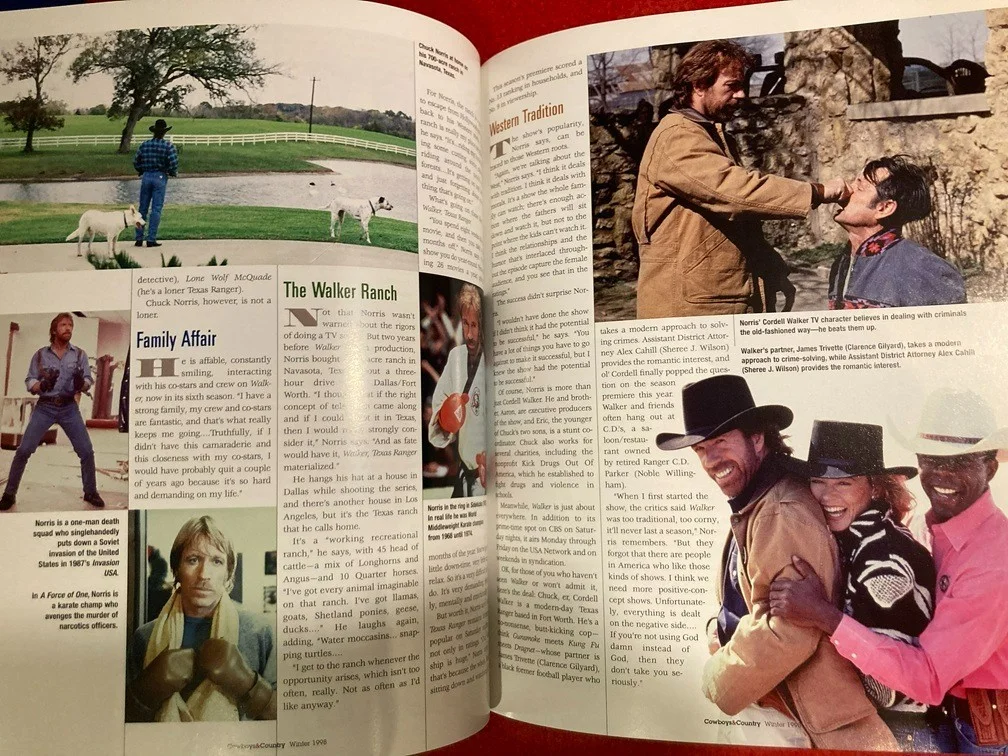 Chuck Norris — JSA authentic auto'd CHUCK NORRIS signed Winter 1998 Cowboys & Country magazine, image 5