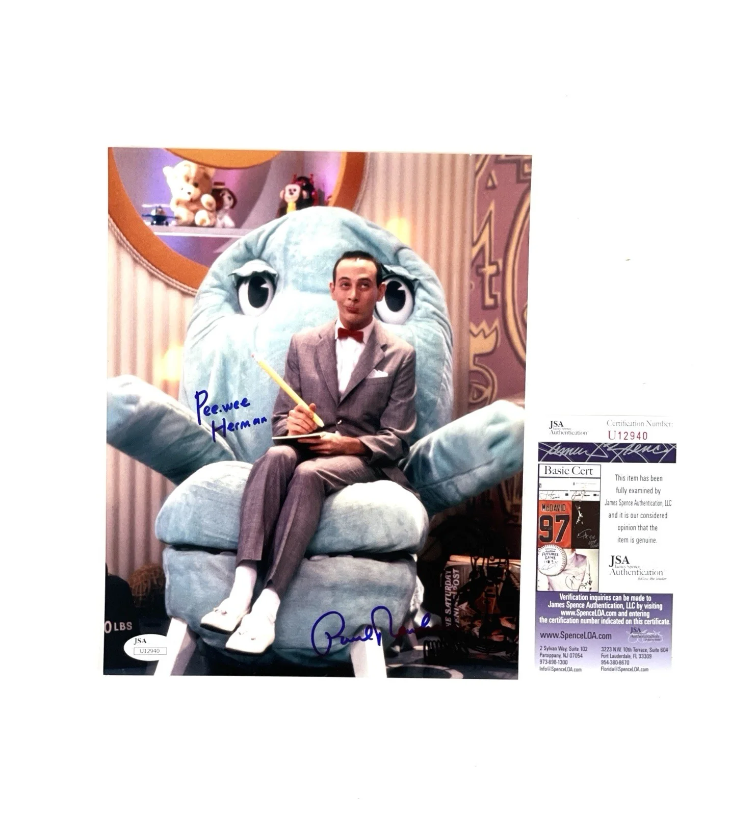 Paul Reubens — Pee Wee Herman Autographed 8x10 Photo Paul Reubens Pee-Wee’s Playhouse Signed