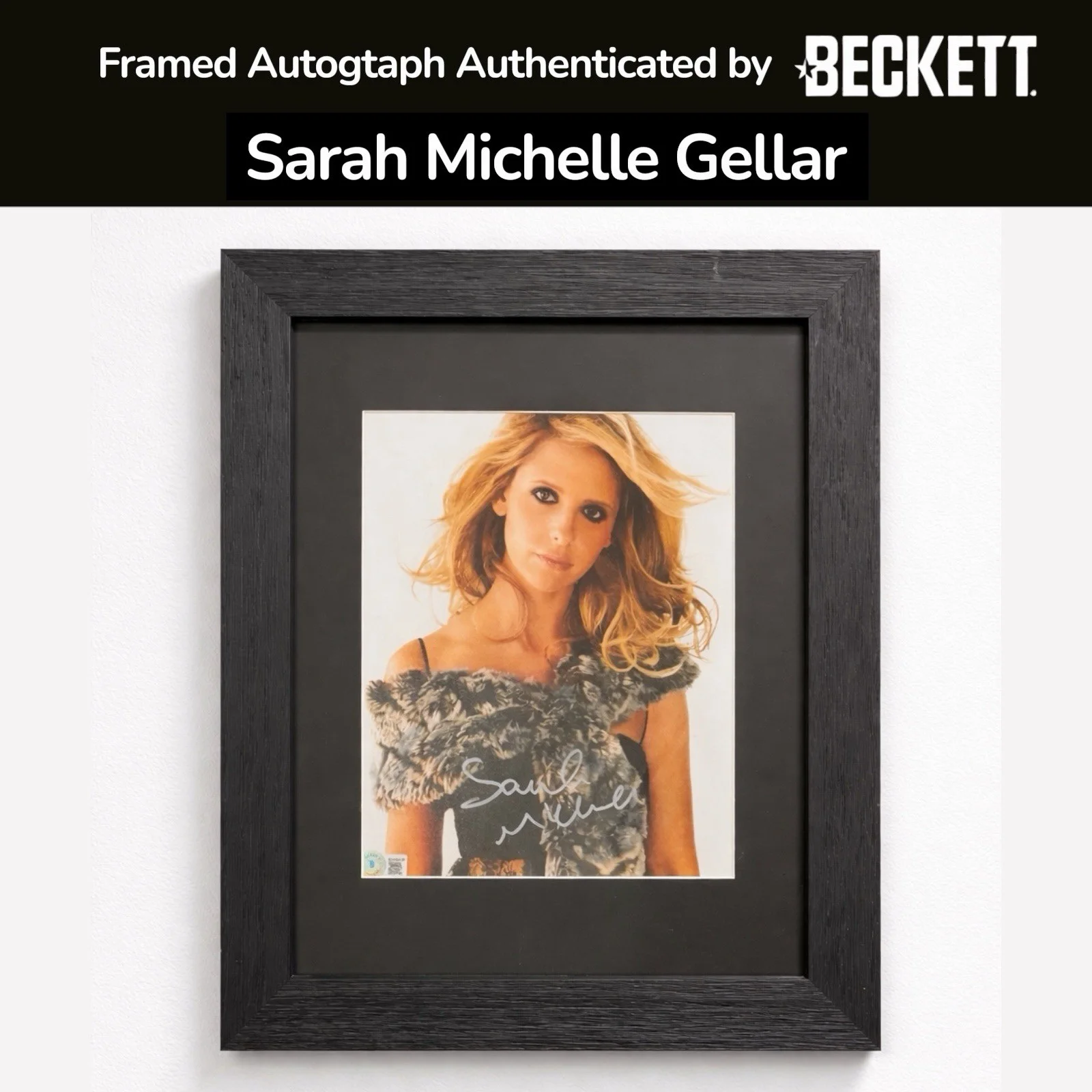 Sarah Michelle Gellar — Sarah Michelle Gellar Authentic Signed Framed 11x14 W/ Beckett COA BAS 8x10, image 2