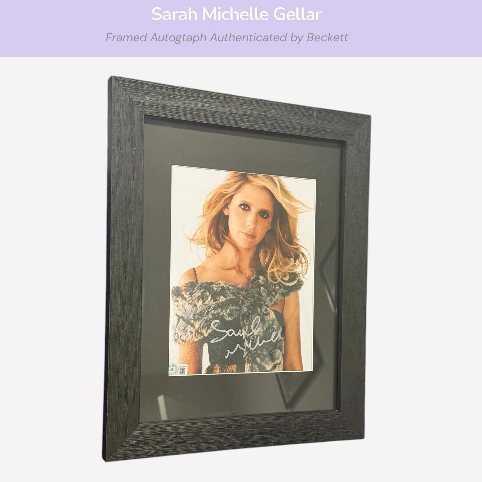 Sarah Michelle Gellar — Sarah Michelle Gellar Authentic Signed Framed 11x14 W/ Beckett COA BAS 8x10, image 3