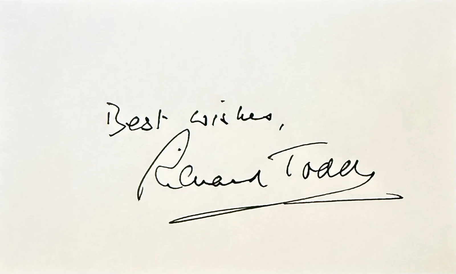 Richard Todd — RICHARD TODD Signed Autographed 3"x 5" INDEX CARD Stage Fright THE HASTY HEART, изображение 3