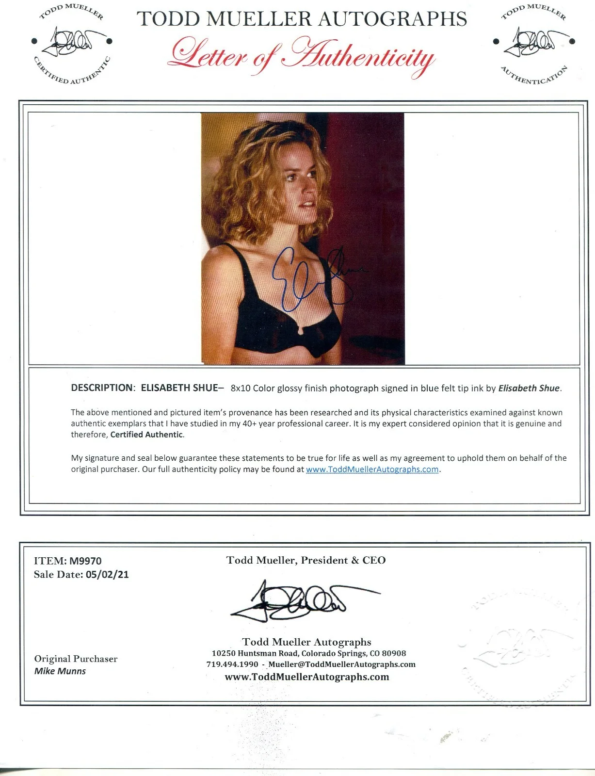 Elisabeth Shue — * ELISABETH SHUE * sexy "Leaving Las Vegas" signed 8X10" photo / 2 COA's, изображение 2