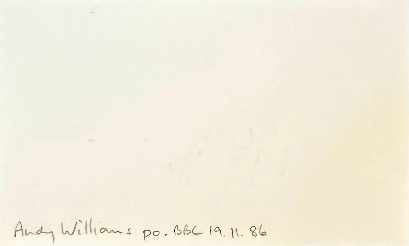 ANDY WILLIAMS Signed Autographed 3"x 5" INDEX CARD The Impossible Dream SINGER, image 4