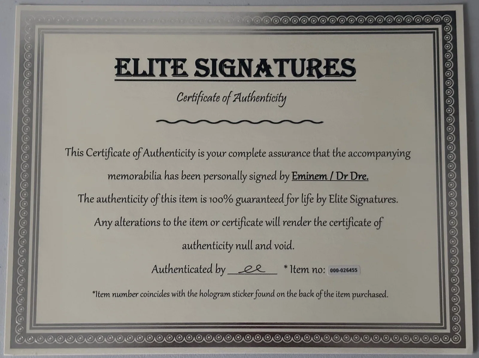 Eminem And Dr Dre Signed Photo, 8x10 With COA, изображение 2